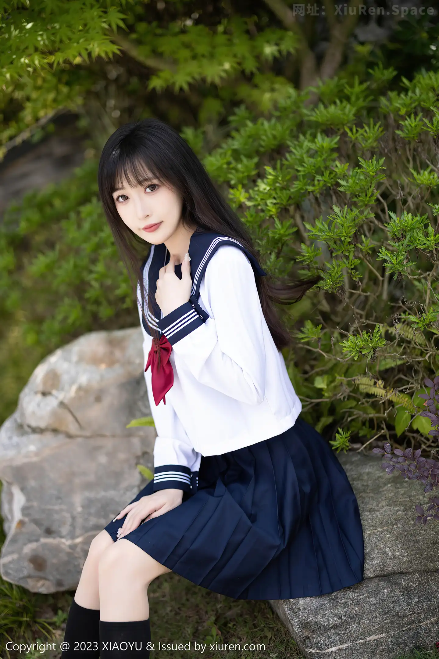 图片[6]-[XiaoYu画语界]Vol.1045 模特林星阑脱学妹制服露性感蓝色薄纱高叉连体衣惹火诱惑写真96P-秀人网官方网站